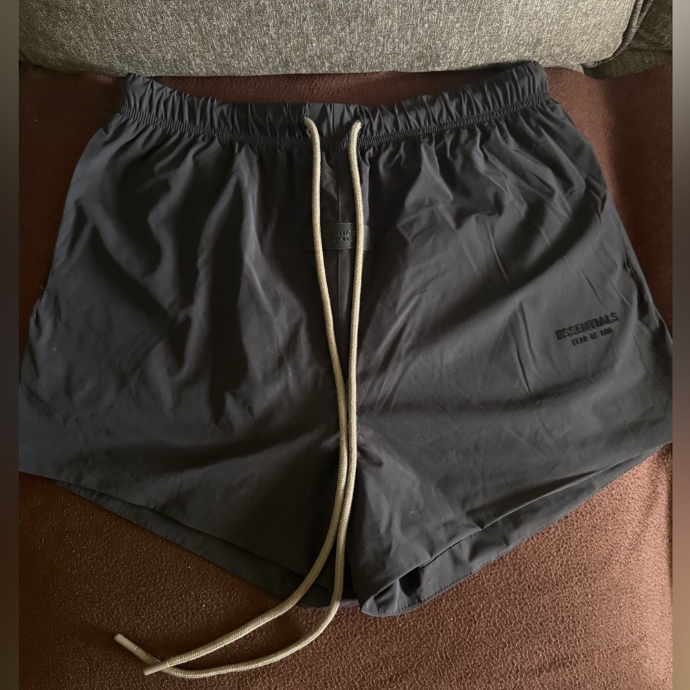 Fear of God Essentials Black Nylon Shorts